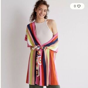 Anthropologie belted striped kimono one size